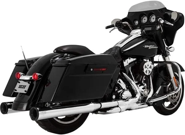 VANCE & HINES Chrome Eliminator 400 Slip-On Mufflers w/Black End Caps - 16706