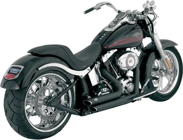 VANCE & HINES Black Shortshots Staggered Exhaust System - 47221