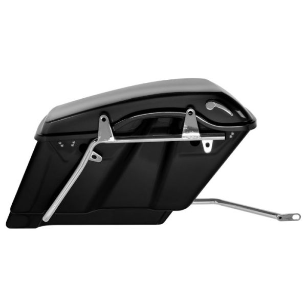 HOGWORKZ Vivid Black Softail Standard Saddlebag Conversion Kit w/ Chrome Hardware - HW167218 - Image 2